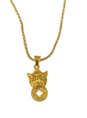 沙金碎冰冰金币招财貔貅项链