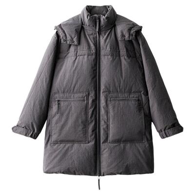 黑茶灰匹马棉工装鹅绒服