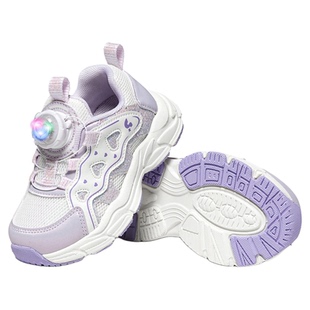 斯纳菲女童学步鞋2026年春季新款小女孩网面休闲鞋儿童闪灯运动鞋