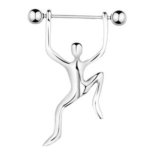 大力士乳环朋克钛钢乳钉时尚性感穿刺饰品日韩欧美男士专用穿孔pa