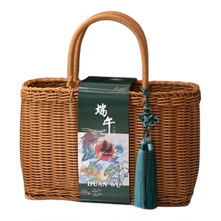 中式乔迁满月周岁寿辰节日伴手礼品盒咸鸭蛋粽子篮端午烘焙包装