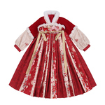 女童拜年服冬装古风汉服2026新款国风古装儿童冬季加厚喜庆过年服