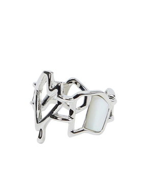 小众个性情侣可调节戒指贝母爱心