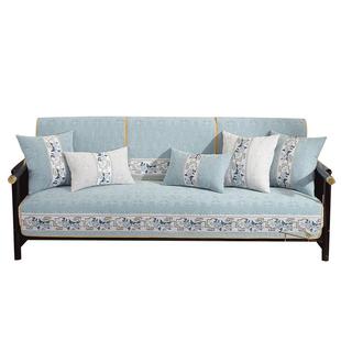 新中式沙发垫红木实木轻奢高级感防滑四季通用2025新款沙发盖布巾