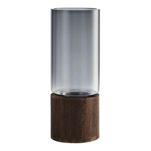 花瓶ins风高颜值摆件底座客厅木托玻璃插花桌面清仓餐桌中式