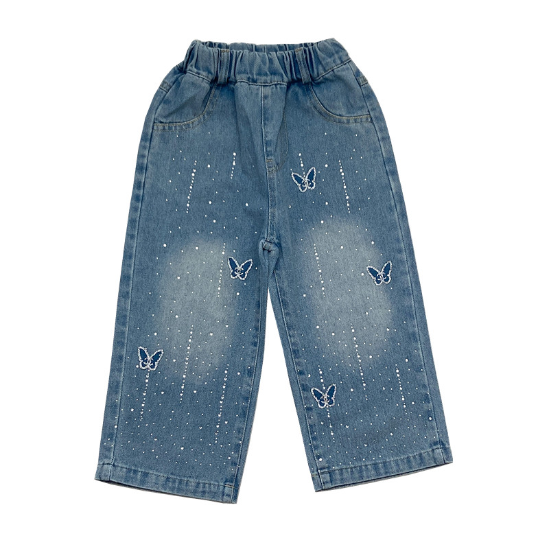 韩系甜美风牛仔直筒裤春秋新品
