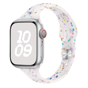 KASO新款果冻白硅胶iwatch11表带夏天适用苹果applewatch女高级小蛮腰41/45mm硅胶超细夏日8/7/6/5运动表带女