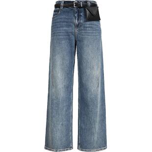 Vero Moda奥莱牛仔裤女秋冬新款含棉腰带小包水洗阔腿裤优雅气质