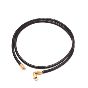 可可爱金色钢扣项链绳穿黄金吊坠的挂绳男女本命年红皮绳