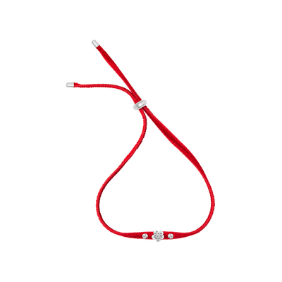 TWOR缇坞S925银可调节红丝绒手链