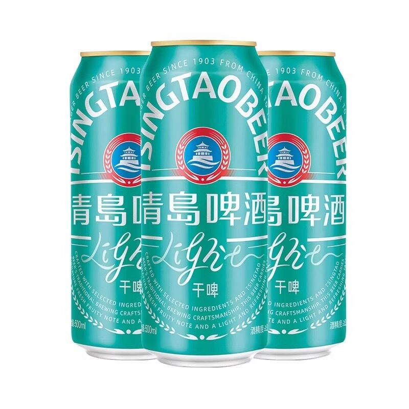 青岛啤酒轻干啤500ml原麦汁8度