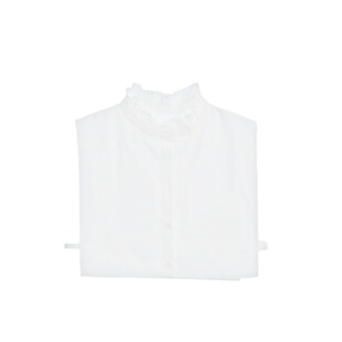 通勤好帮手~人手一件~经典立领小木耳边白色纯棉内搭显瘦假领子