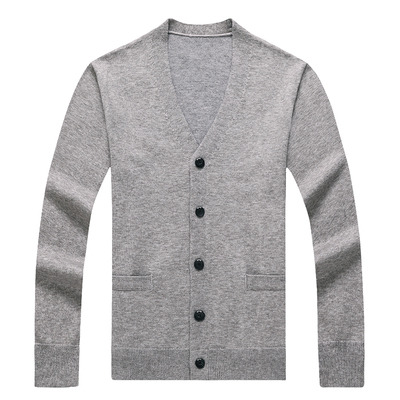 皮尔卡丹羊毛开衫男v领针织外套