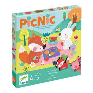 Djeco儿童桌游DJ08572动物野餐4-6岁逻辑思维游戏幼儿园益智玩具