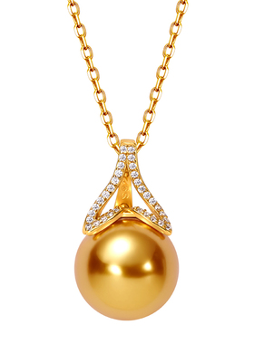 西大班澳南洋金珍珠纯银锁骨链