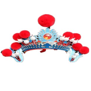 国潮摄影小花旦戏曲小额子打鼓头饰京剧小列子英歌头饰花木兰帽