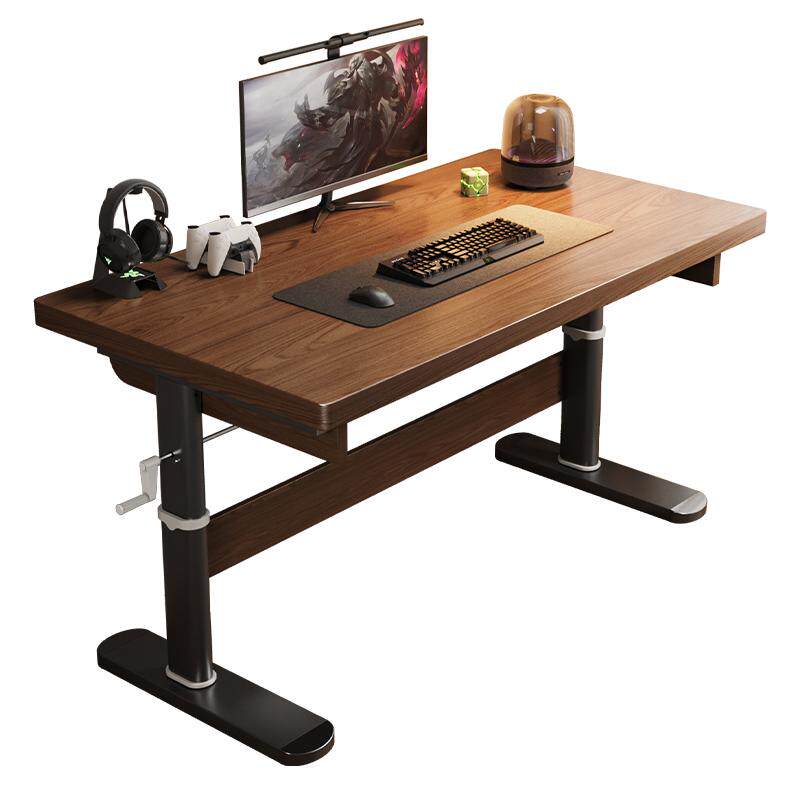 三梦升降电脑桌实木书桌家用学习桌电竞桌子学生写字桌卧室工作台