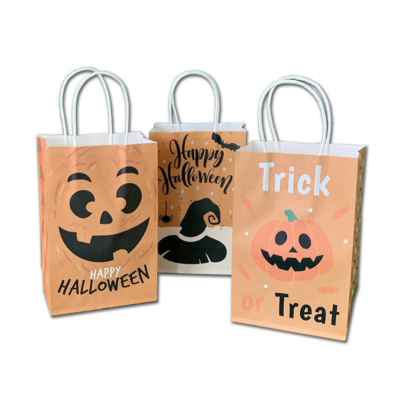 万圣节纸袋Halloween礼物袋子鬼节手提袋南瓜头幽灵糖果袋节日礼