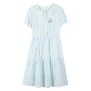 少女夏装连衣裙高中初中学生女孩学院风小清新中长款过膝裙子森系