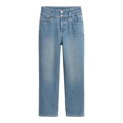 加绒加厚直筒牛仔裤女法棍烟管裤