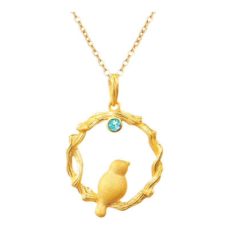 justgold鸟语女款简约时尚足金