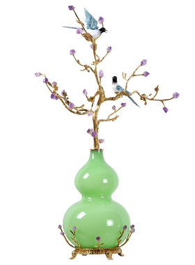 紫气东来葫芦发财树摆件