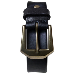 好物 昱谷®洗水鞣制加厚牛皮腰带 毛底软面 中古青铜针扣皮带宽4