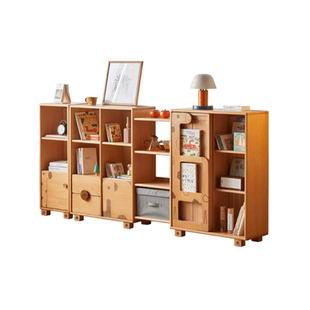 加兰实木儿童书柜欧洲榉木多层绘本架收纳储物柜卡通置物展示书架