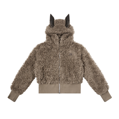 FDR官方店辣妹连帽毛毛外套