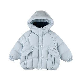 尤画正品女童鹅绒服2025新款冬季儿童中大童韩版连帽羽绒服外套潮