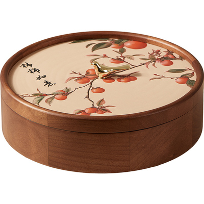 2025新款九宫格实木过年干果盘家用客厅茶几糖果盒高端坚果收纳盒