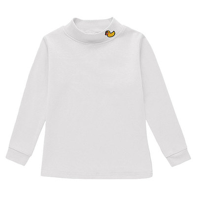 男童半高领纯棉长袖磨毛打底衫