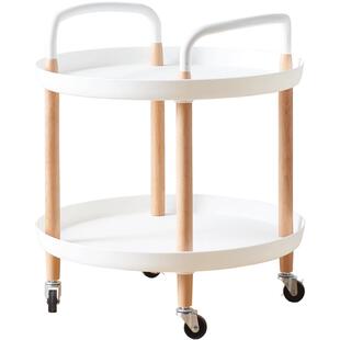 全友家居置物架现代简约双层置物卧室床阳台圆形置物架KD