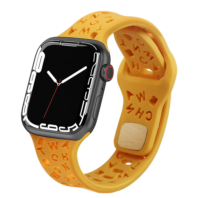 适用AppleWatch镂空透气硅胶表带