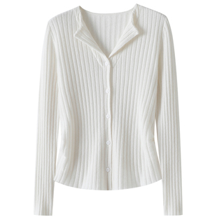 烟柳繁华!气质修身100%纯山羊绒开衫女纯羊绒毛衣针织打底衫秋冬