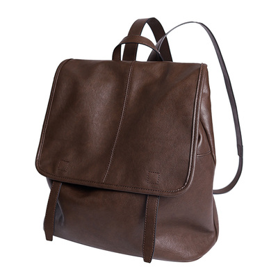 牛皮大容量女通勤旅行双肩包