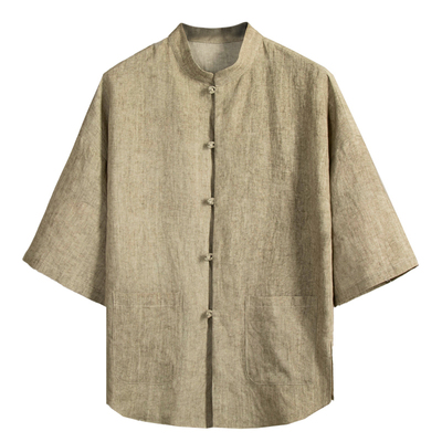 中国风唐装立领七分袖衬衫