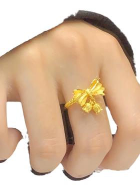 戒指蝴蝶结戒指女可爱可爱女