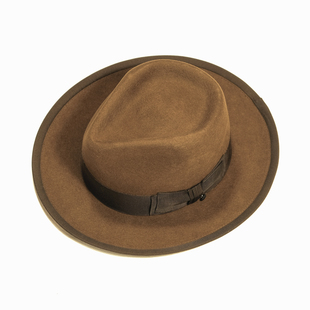 H.W.DOG POINT H日产FEDORA羚羊毛呢蝴蝶结包边复古礼帽男女hwdog