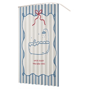 L形轨道浴帘浴室顶装免打孔 高档卫生间洗澡隔断帘防水防霉挂帘子