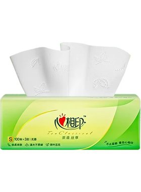 运动心相印无香3层可湿水抽纸