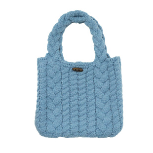 韩系简约针织手提包包女秋冬新款ins风毛线钩织托特包通勤手拎包