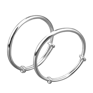 滇庆堂999足银宝宝手镯纯银儿童手镯女一对婴儿银镯子周岁满月礼