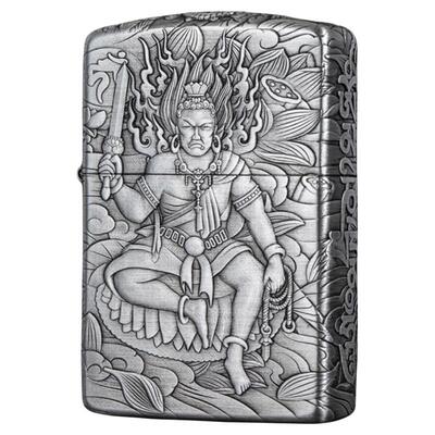 zippo防风打火机男盔甲不动明王