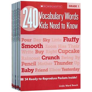 英文原版学乐出版练习册一至六年级240 Vocabulary Words Kids Need to Know:Grade 6册孩子需要知道的240个单词小学生家庭作业词