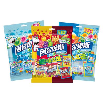 【百补】阿尔卑斯乐嚼Q萌橡皮啫喱糖混合水果汁夹心软糖新年零食