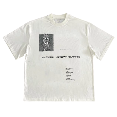 Joy Division乐队美式复古oversize简约百搭小领口盐系短袖T恤