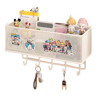 办公桌置物架办公室桌面收纳盒收纳筐工位整理神器悬挂式床边挂篮