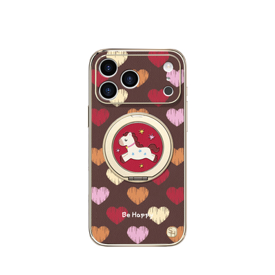 SHEHENG ×爱心小马适用苹果17promax手机壳新款16Pro磁吸iphone17高级轻奢15Promax旋转13/14支架保护套Fo1