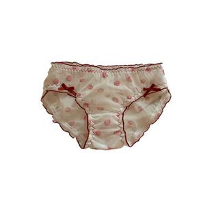 森日和叶甜欲性感网纱内裤女2026新款可爱木耳边蝴蝶结女士三角裤